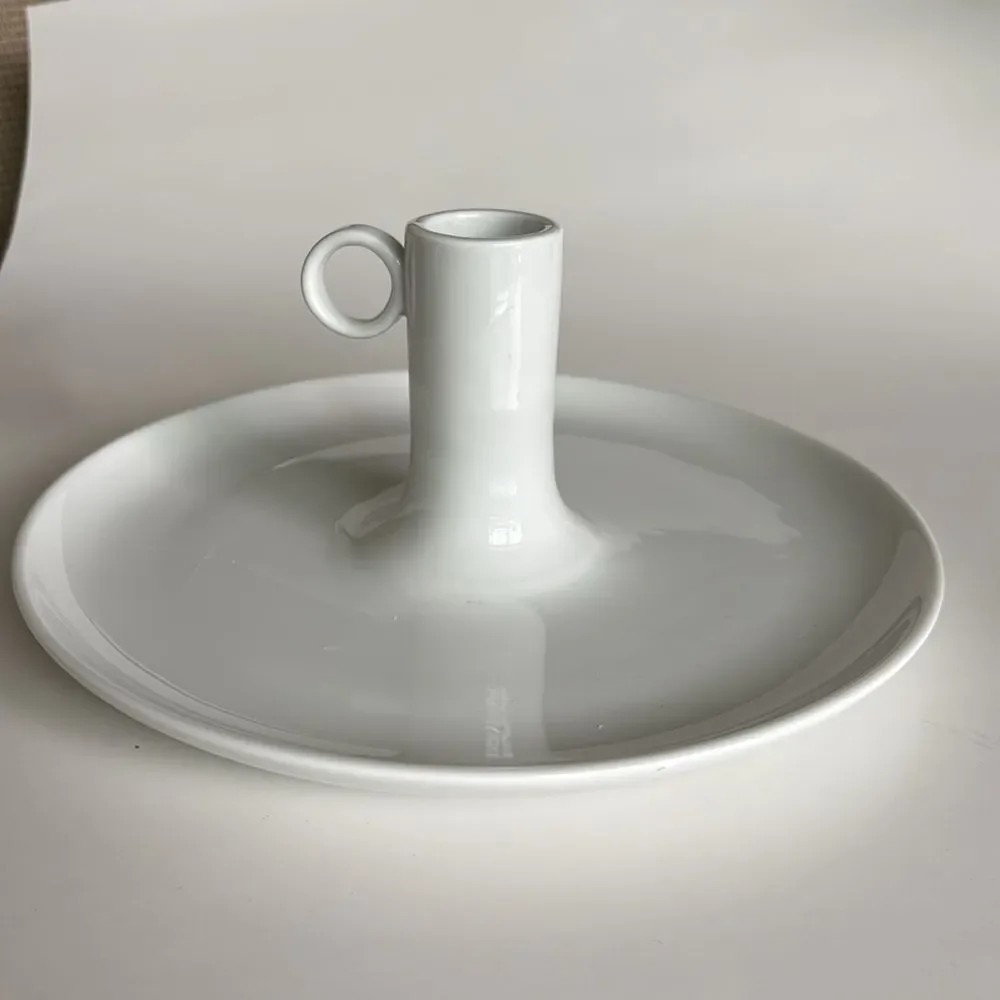 IKEA White Ceramic Taper Candleholder